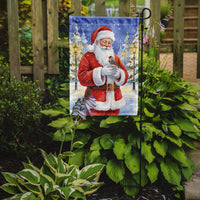 Zebra Finch with Santa Claus Garden Flag