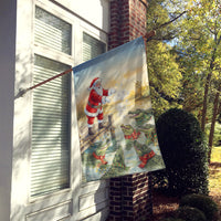 Cajun Santa Claus Feeding the Gators Christmas House Flag