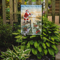 Cajun Santa Claus Feeding the Gators Christmas Garden Flag