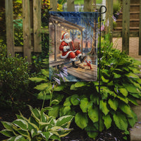 Cajun Santa Claus Playing Zydeco Christmas Garden Flag