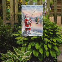 Fishing Santa Claus with Bluegill Christmas Garden Flag