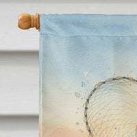 Fishing Santa Claus with Castnet Christmas House Flag