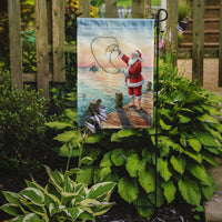 Fishing Santa Claus with Castnet Christmas Garden Flag