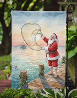 Fishing Santa Claus with Castnet Christmas Garden Flag