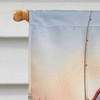 Fishing Santa Claus with Smallmouth Bass Christmas House Flag