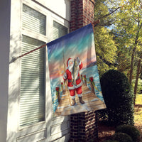 Fishing Santa Claus with Speckled Trout Christmas House Flag