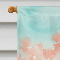 Santa Claus Building a Sand Snowman Christmas House Flag