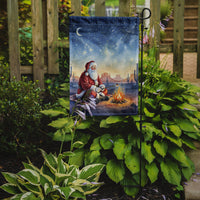 Santa Claus by the Campfire Christmas Garden Flag