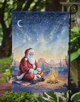 Santa Claus by the Campfire Christmas Garden Flag