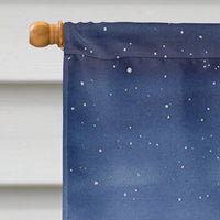 Santa Claus by the Campfire Under the Stars Christmas House Flag