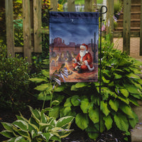 Santa Claus by the Campfire Under the Stars Christmas Garden Flag