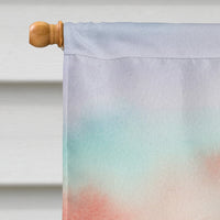 Santa Claus by the Seaside Cottage Christmas House Flag