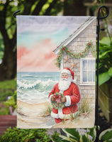 Santa Claus by the Seaside Cottage Christmas Garden Flag