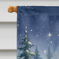 Santa Claus Camping by the Fire Christmas House Flag