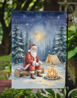 Santa Claus Camping by the Fire Christmas Garden Flag