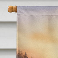 Santa Claus Canoeing at Sunset Christmas House Flag