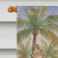 Santa Claus Decorating Palm Tree Christmas House Flag