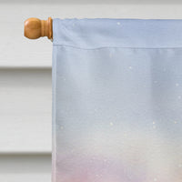 Santa Claus Feeding the Longhorns Christmas House Flag