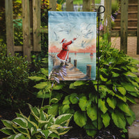 Santa Claus Feeding the Seagulls Christmas Garden Flag