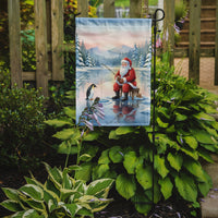 Santa Claus Ice Fishing on the Lake Christmas Garden Flag