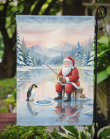 Santa Claus Ice Fishing on the Lake Christmas Garden Flag