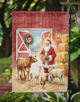 Santa Claus in the Barn with Animals Christmas Garden Flag