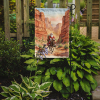 Santa Claus in the Desert Canyon Christmas Garden Flag