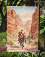 Santa Claus in the Desert Canyon Christmas Garden Flag