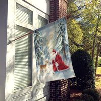 Santa Claus in the Forest with Wildlife Christmas House Flag