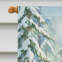 Santa Claus in the Forest with Wildlife Christmas House Flag