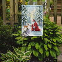 Santa Claus in the Forest with Wildlife Christmas Garden Flag