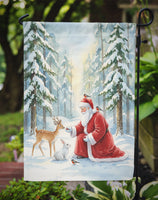 Santa Claus in the Forest with Wildlife Christmas Garden Flag