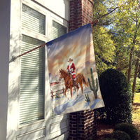 Santa Claus on Horseback at the Ranch Christmas House Flag