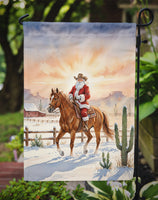 Santa Claus on Horseback at the Ranch Christmas Garden Flag