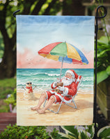 Santa Claus on the Beach Christmas Garden Flag