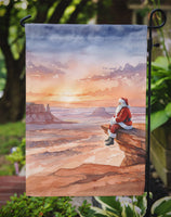Santa Claus on the Red Rocks Christmas Garden Flag