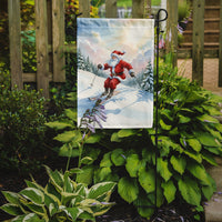 Santa Claus Skiing Downhill Christmas Garden Flag