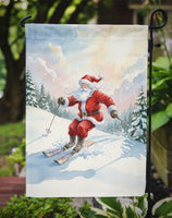 Santa Claus Skiing Downhill Christmas Garden Flag