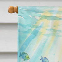 Santa Claus Snorkeling with a Sea Turtle Christmas House Flag