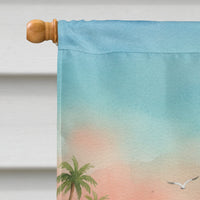 Santa Claus Surfing the Pacific Christmas House Flag