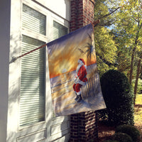 Santa Claus Watching the Sunset Christmas House Flag