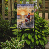 Santa Claus Watching the Sunset Christmas Garden Flag