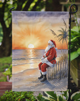 Santa Claus Watching the Sunset Christmas Garden Flag