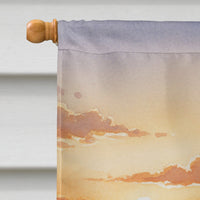 Santa Claus Watching the Sunset on the Prairie Christmas House Flag