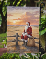 Santa Claus Watching the Sunset on the Prairie Christmas Garden Flag