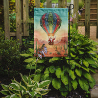 Santa Claus with a Hot-Air Balloon Christmas Garden Flag