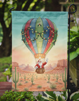 Santa Claus with a Hot-Air Balloon Christmas Garden Flag