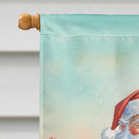 Santa Claus with a Roadrunner Christmas House Flag