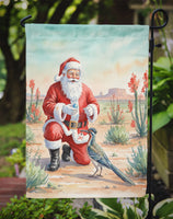 Santa Claus with a Roadrunner Christmas Garden Flag