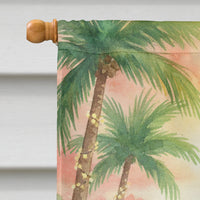 Santa Claus with Flamingos Christmas House Flag